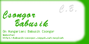 csongor babusik business card